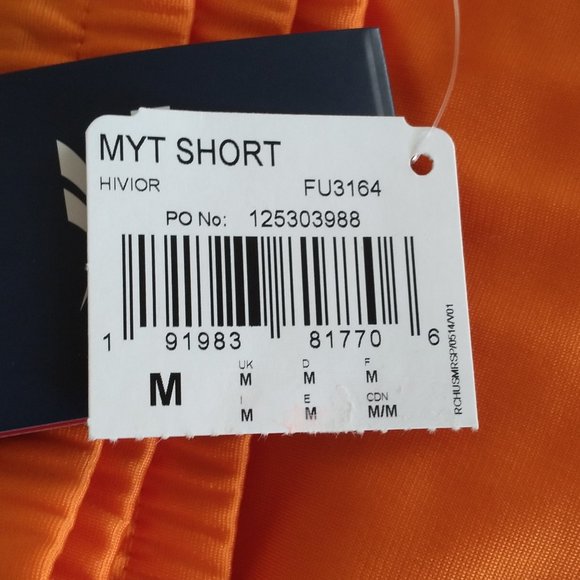🆕 Reebok Men's Workout Ready Meet You There Shorts, High Vis Orange, NWT, Auth. - Picture 7 of 12